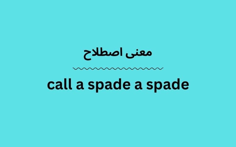 معنی call a spade a spade
