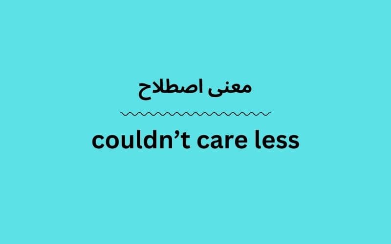 معنی couldn’t care less
