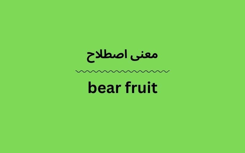معنی bear fruit