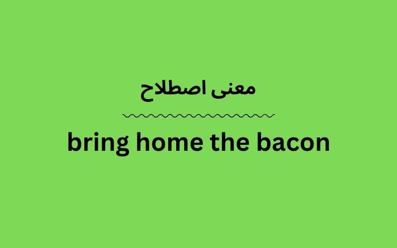 معنی bring home the bacon