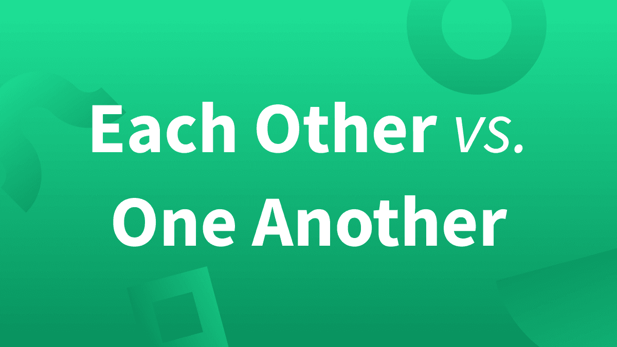 each other one another