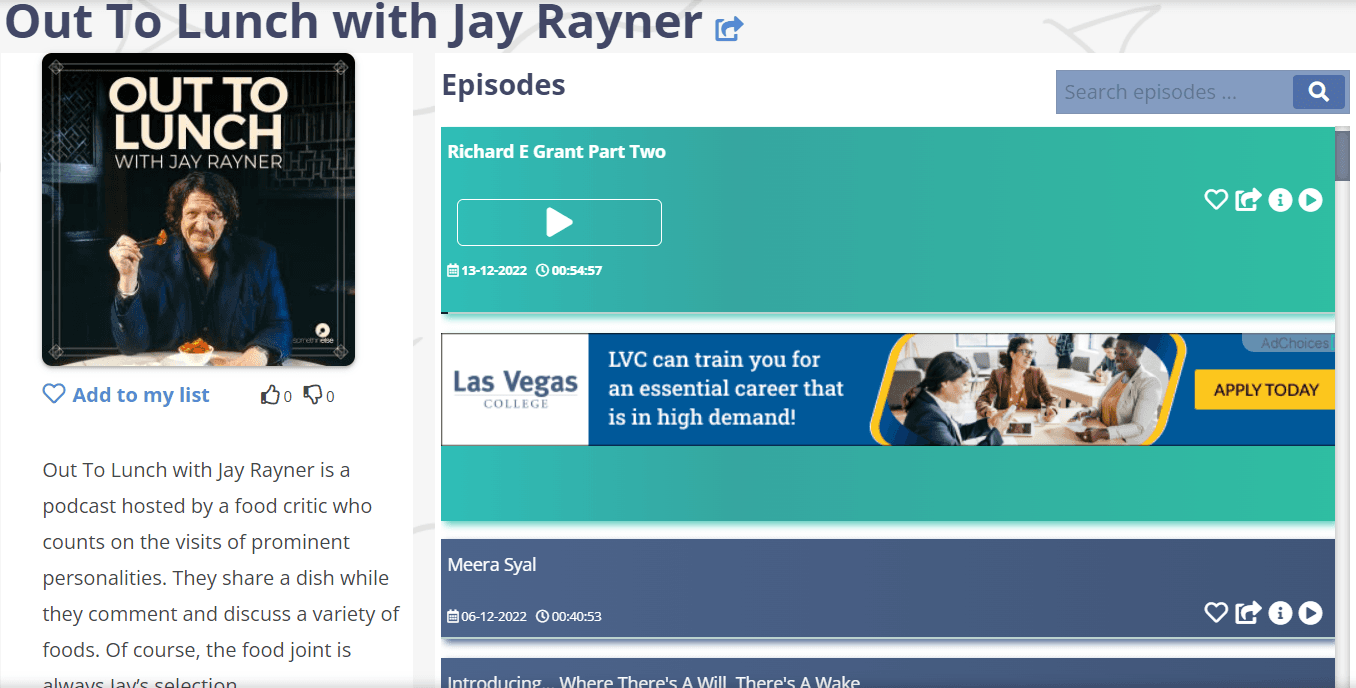پادکست Out To Lunch with Jay Rayner