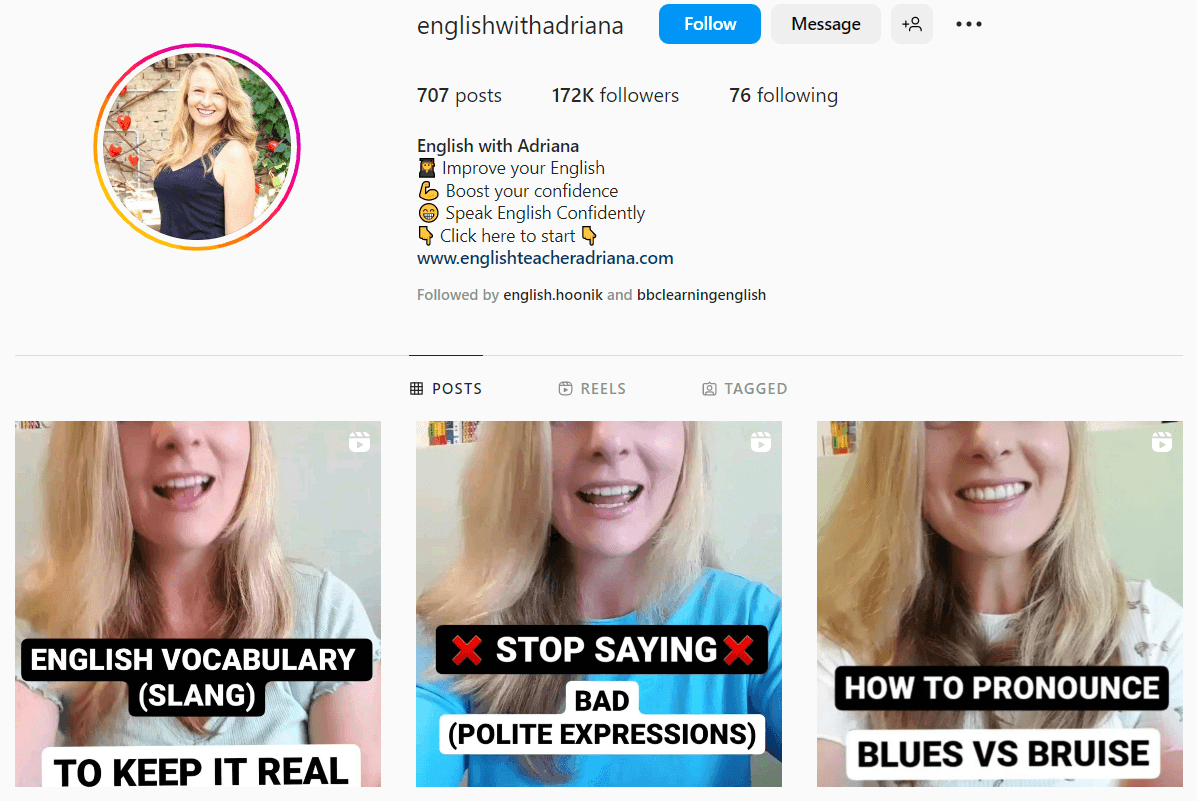 پیج English With Adriana