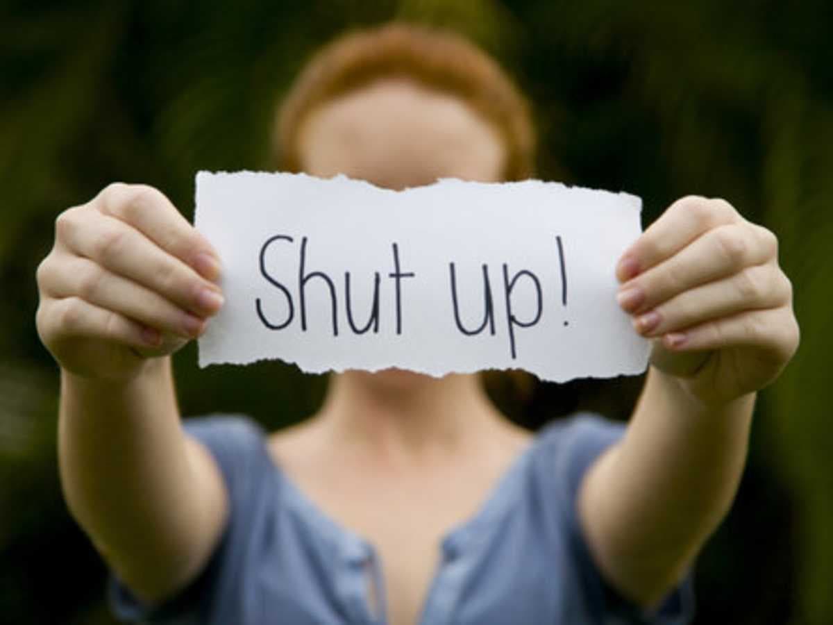 در پاسخ shut up