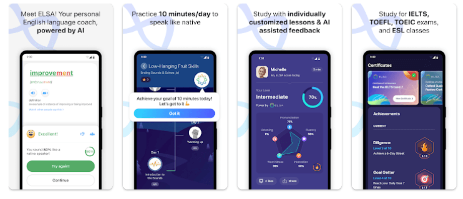 برنامه ELSA: AI Learn & Speak English