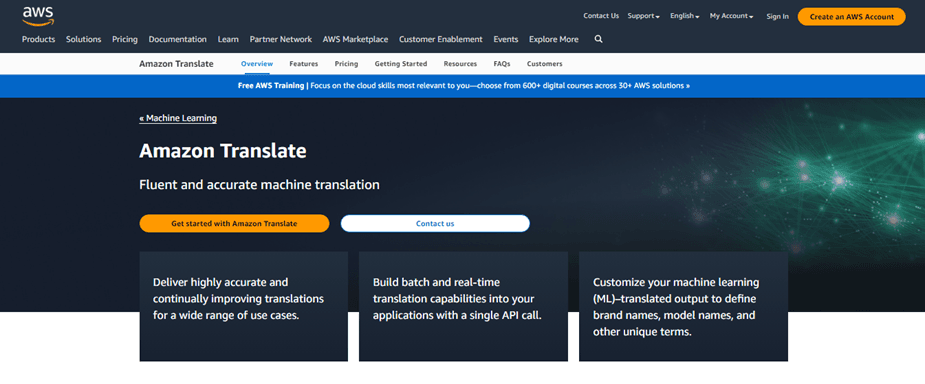 پلتفرم Amazon Translate