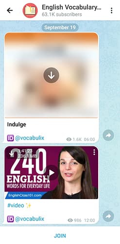 تصویری از کانال تلگرام English vocabulary