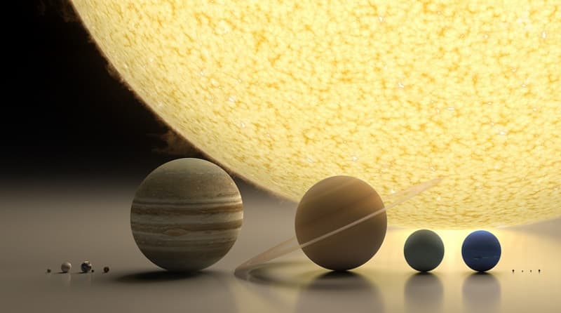  جرم خورشید ۵۰۰ برابر بیشتر از تمام سیارات اطراف آن است