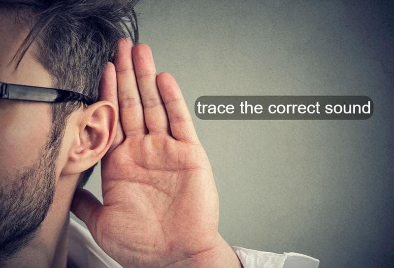 معنی جمله "trace the correct sound" چیست؟