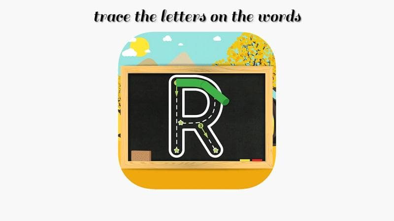 معنی جمله trace the letters on the words چیست؟.jpg