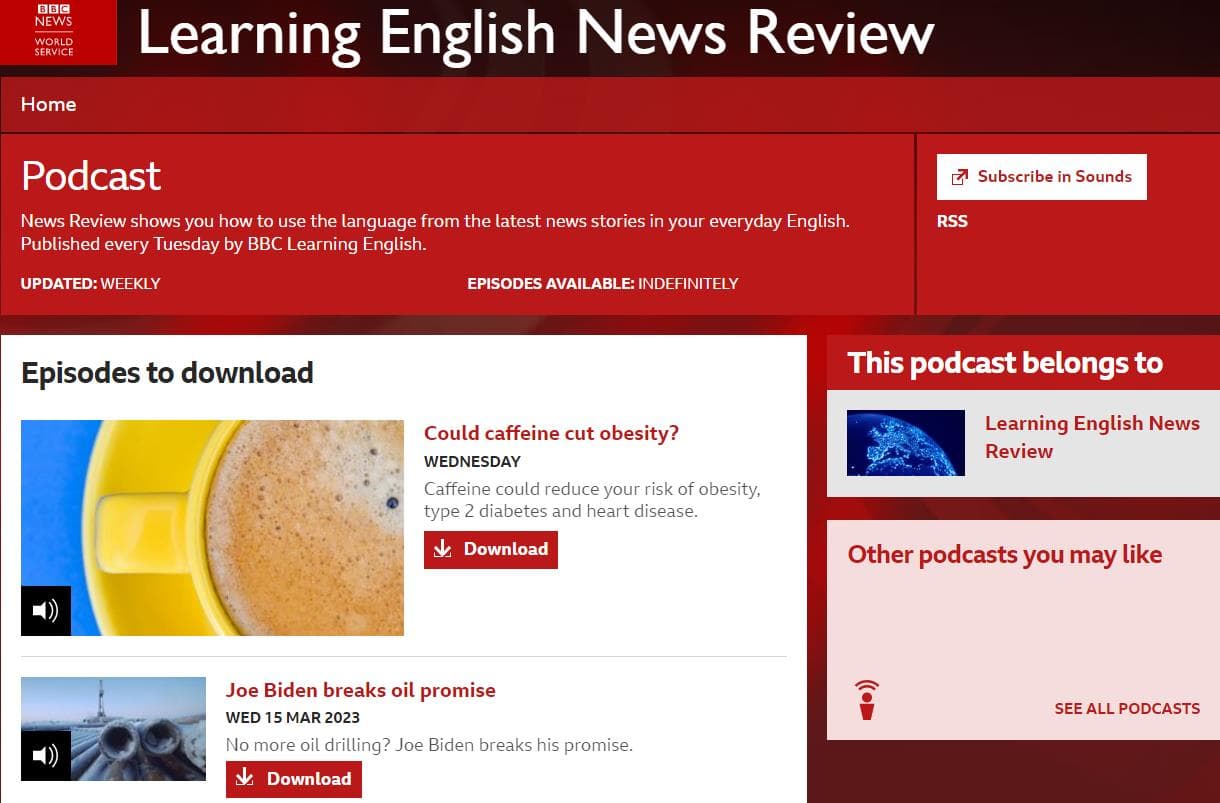 پادکست Learning English News Review