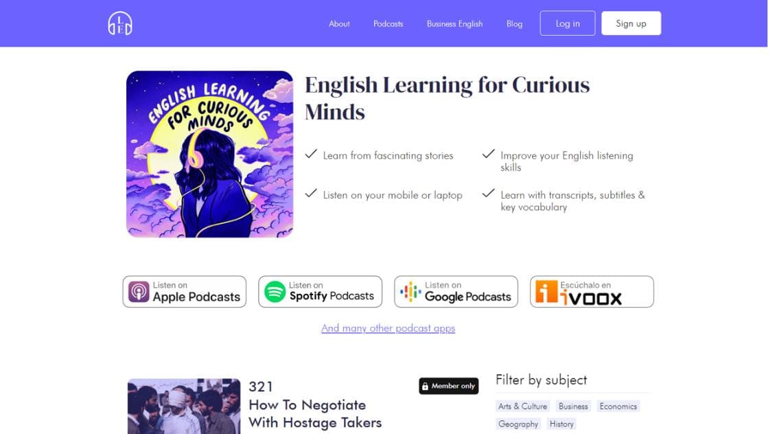 پادکست انگلیسی English Learning for Curious Minds.jpg