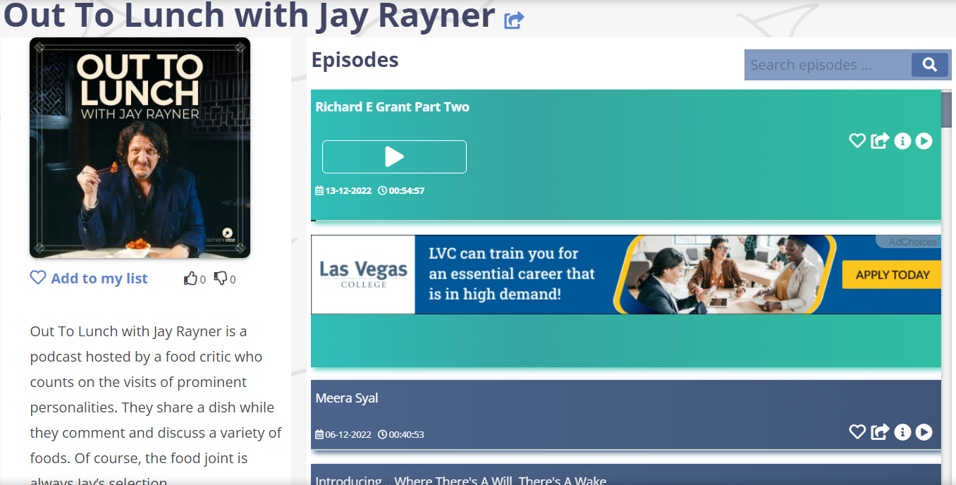 پادکست Out To Lunch with Jay Rayner