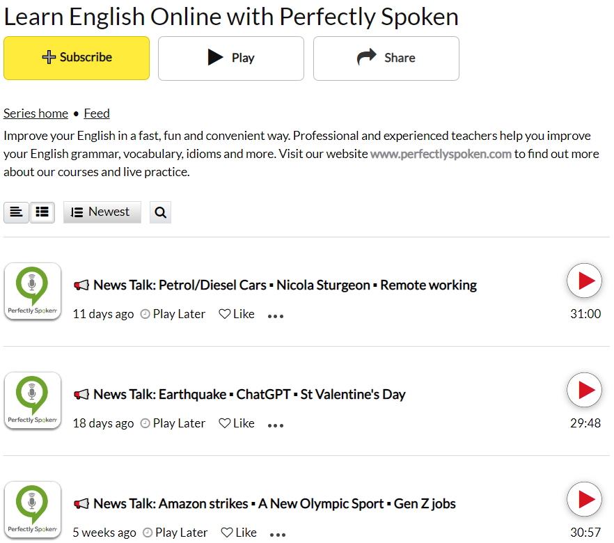 پادکست Learn English Online with Perfectly Spoken
