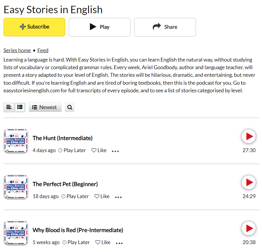 پادکست Easy Stories in English