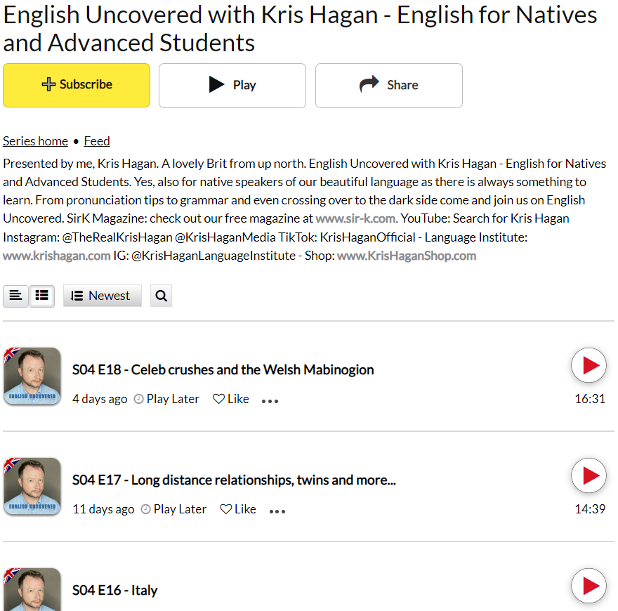 پادکست English Uncovered with Kris Hagan